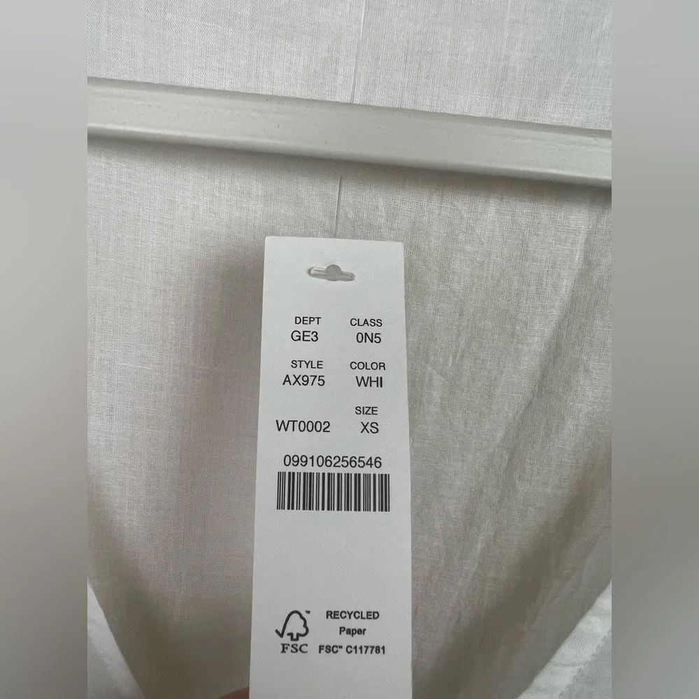 J Crew Button-front Beach Dress White XS Cotton